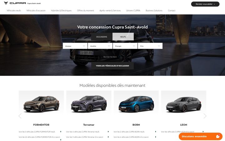 Screenshot of cupra-stavold.fr