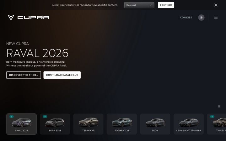 Screenshot of cupra.com