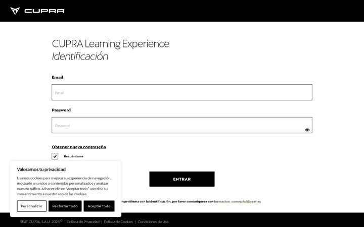 Screenshot of cupralearningexperience.es