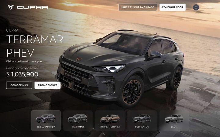 Screenshot of cupraoficial.mx