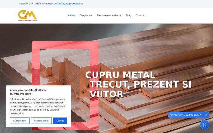 Screenshot of cuprumetal.ro
