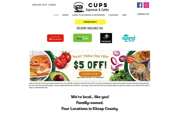Screenshot of cupsespresso.com