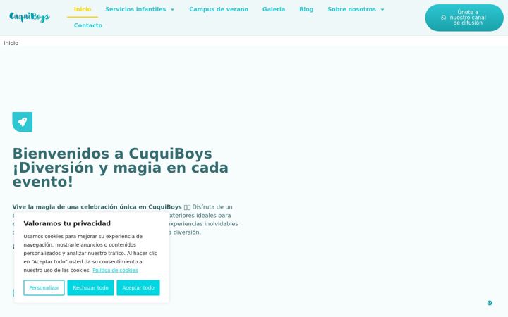 Screenshot of cuquiboys.com