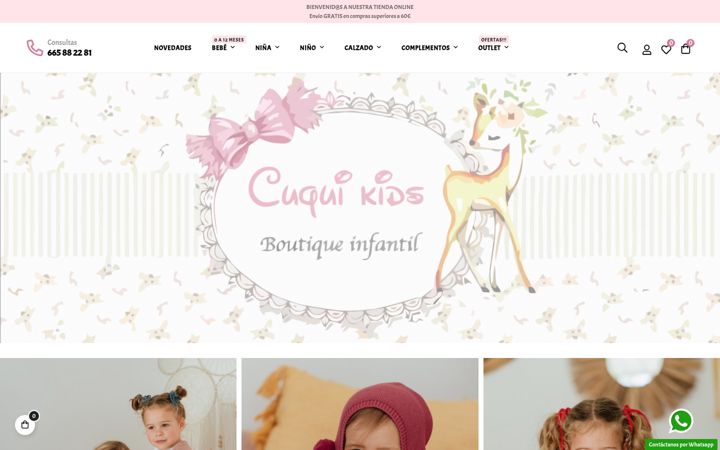 Screenshot of cuquikidsboutiqueinfantil.com