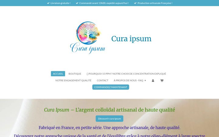 Ekrānuzņēmums no cura-ipsum.fr