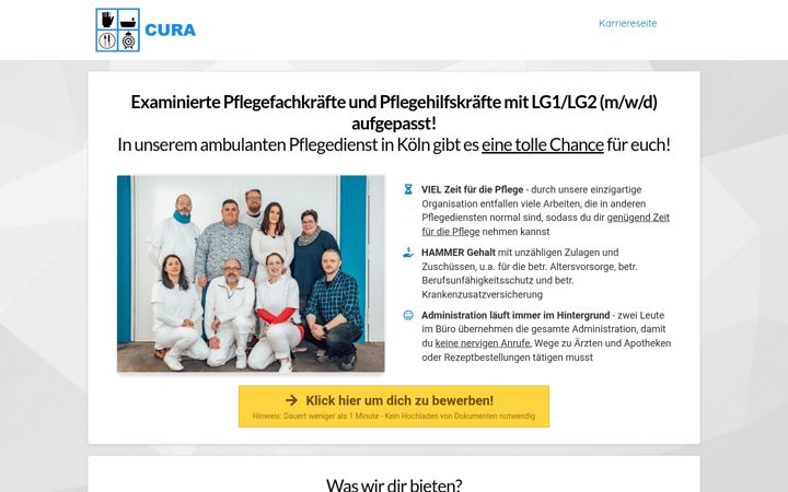 Skjermbilde av cura-koeln-karriere.de