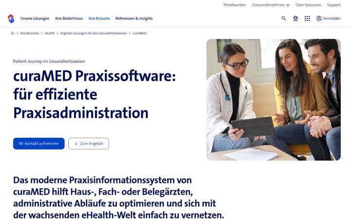 Screenshot of cura-med.ch