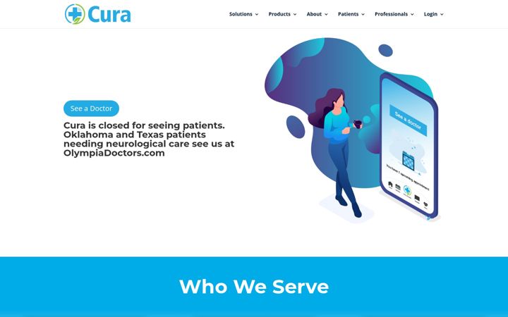 Screenshot of cura.com