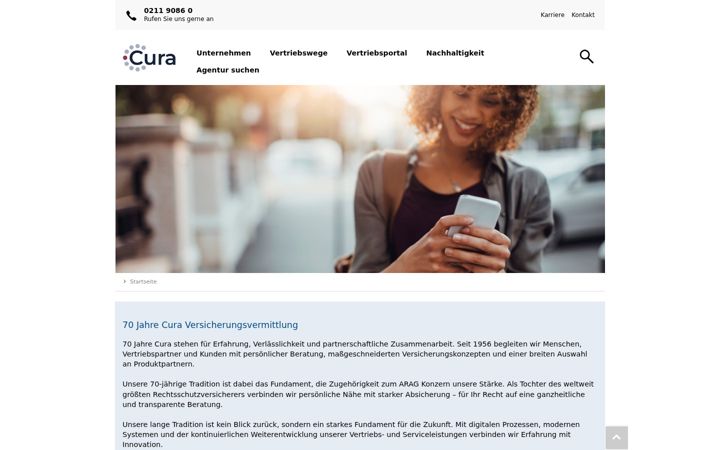 Screenshot of cura.de