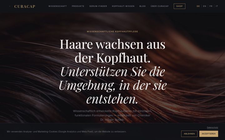 Screenshot of curacap.ch