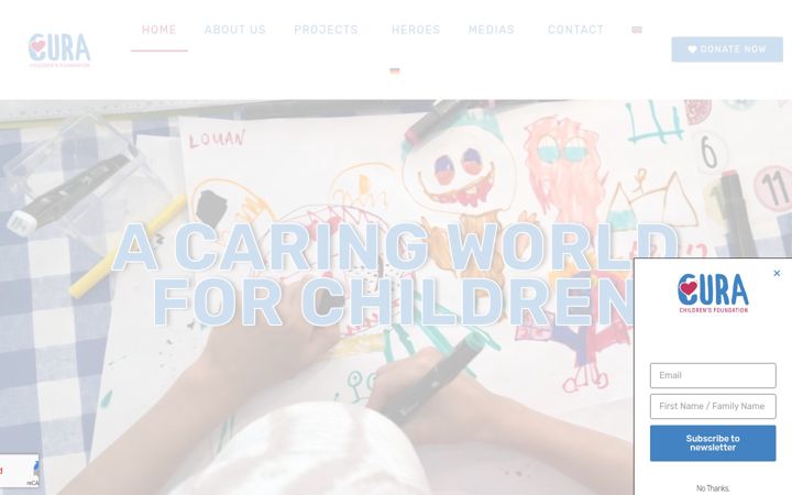 Screenshot of curachildrensfoundation.org