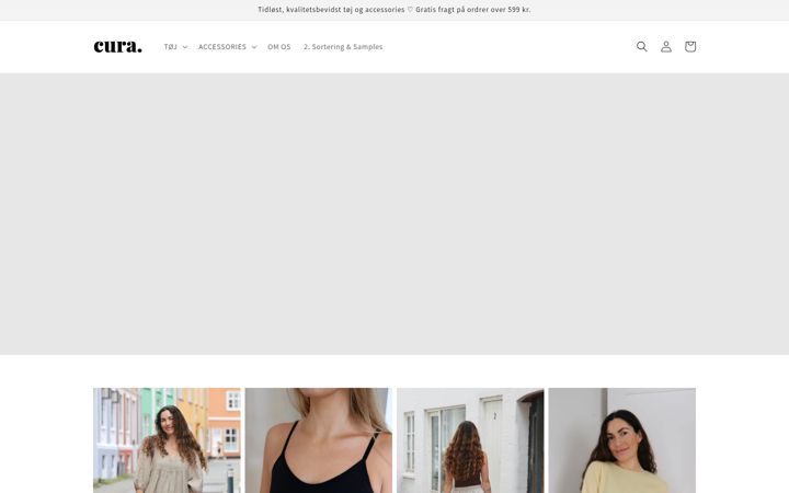 Screenshot of curaclothing.dk