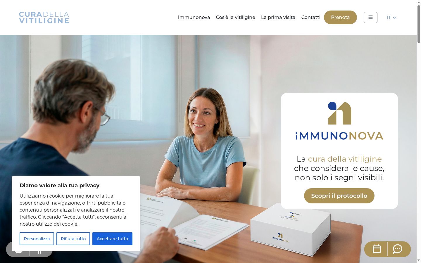 Screenshot des Einwilligungsbanners vor jeglicher Interaktion