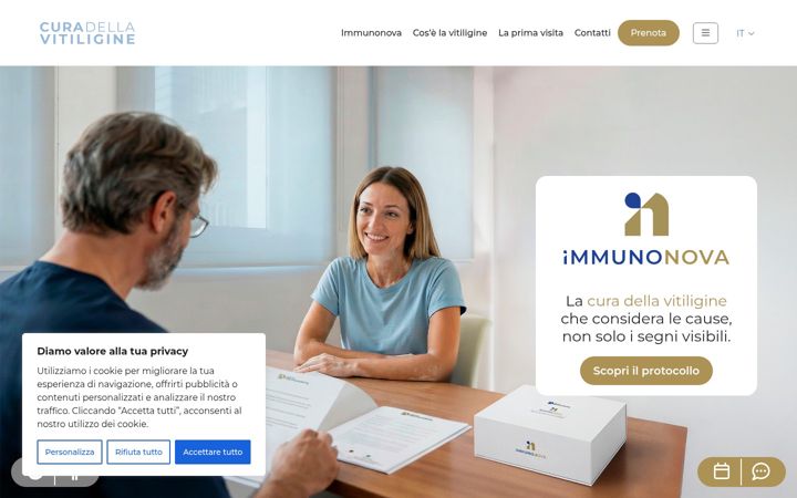 Screenshot of curadellavitiligine.com