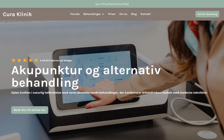 Screenshot of curaklinik.com