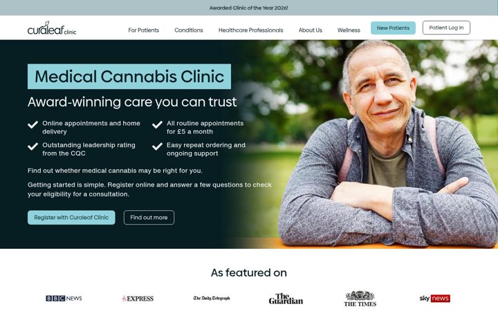Screenshot of curaleafclinic.com