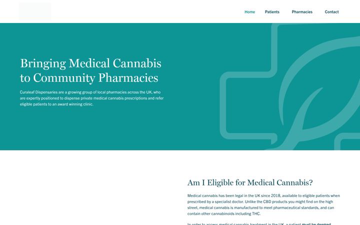 Captura de ecrã de curaleafdispensaries.co.uk