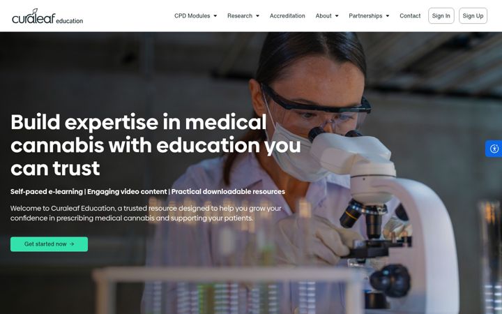 Screenshot of curaleafeducation.co.uk