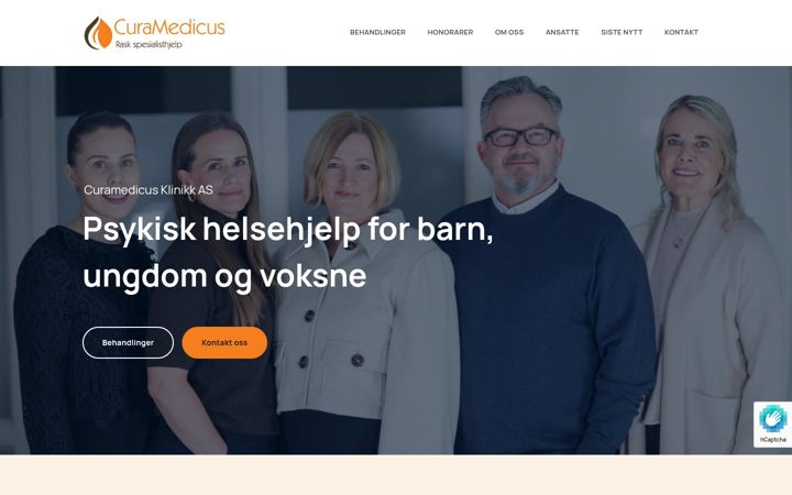 Snímek obrazovky curamedicus.no