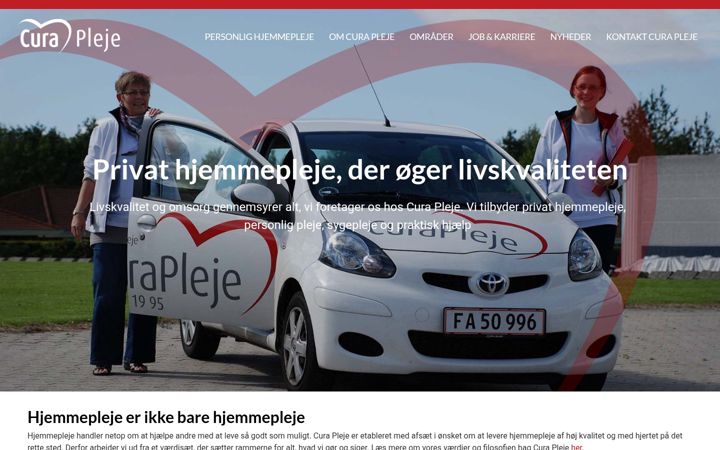 Screenshot of curapleje.dk