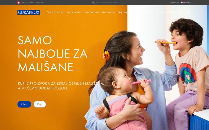 Snimka zaslona za curaprox.hr