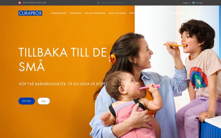 Screenshot of curaprox.se