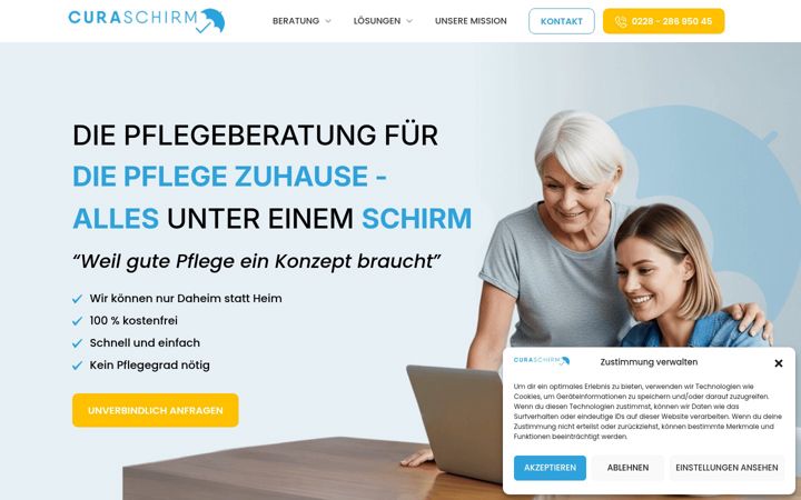 Screenshot of curaschirm.de