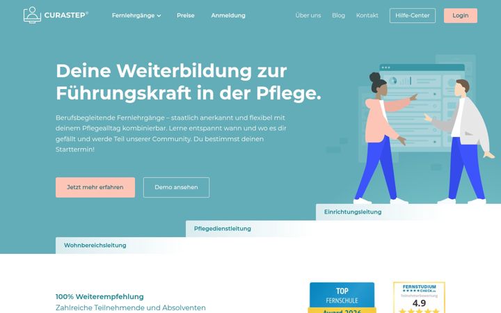 Screenshot of curastep.de