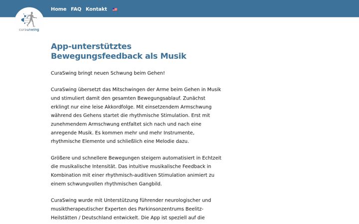 Screenshot of curaswing.de