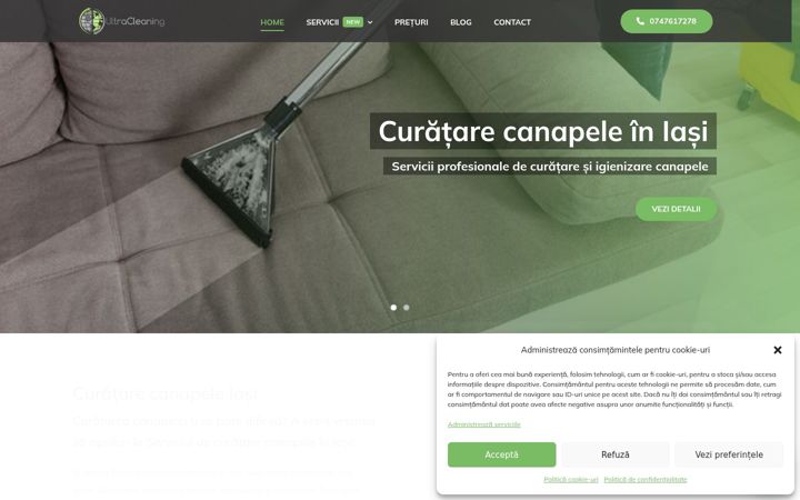Screenshot of curatare-canapele-iasi.ro