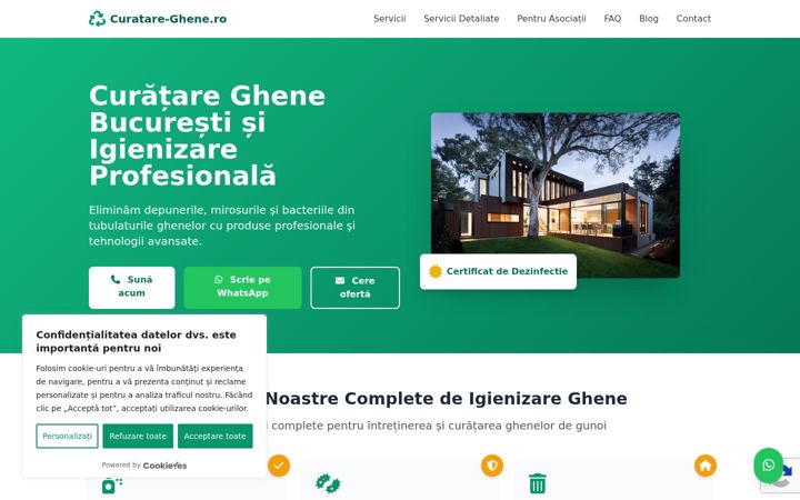 Ekrano kopija curatare-ghene.ro