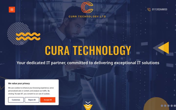 Screenshot of curatechnologyltd.co.uk