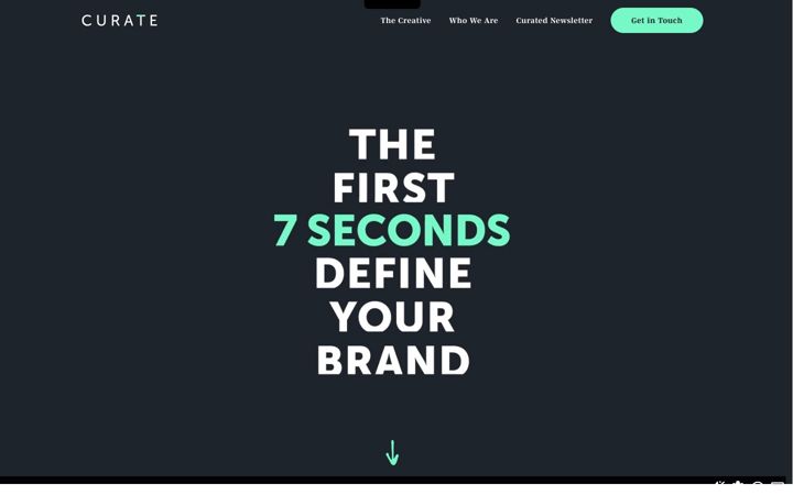 Screenshot of curatecreative.co.uk