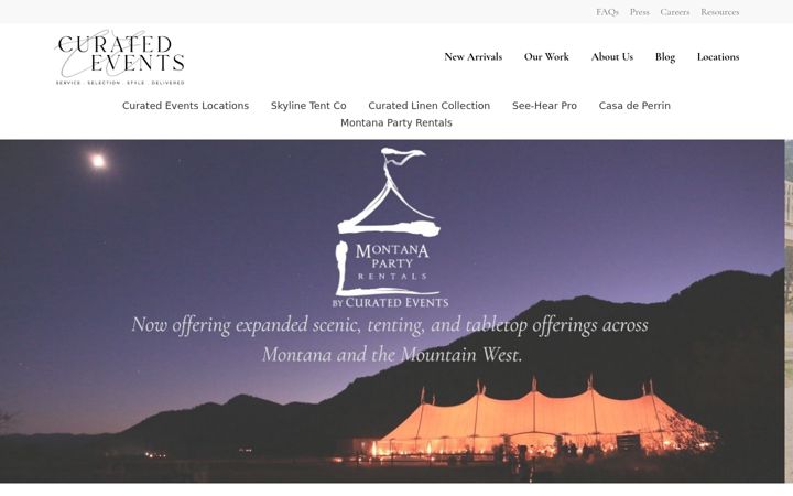 Screenshot of curatedevents.com
