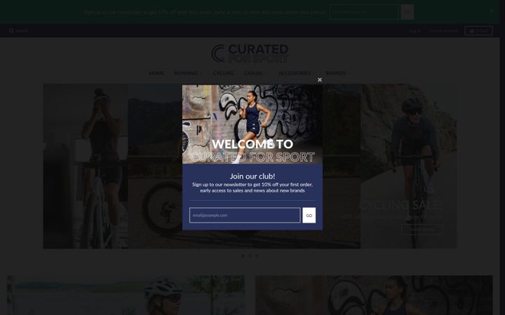 Screenshot of curatedforsport.com