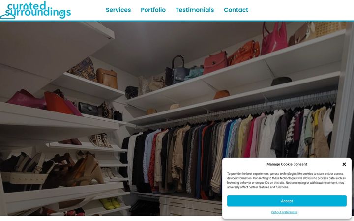 Screenshot of curatedsurroundings.com