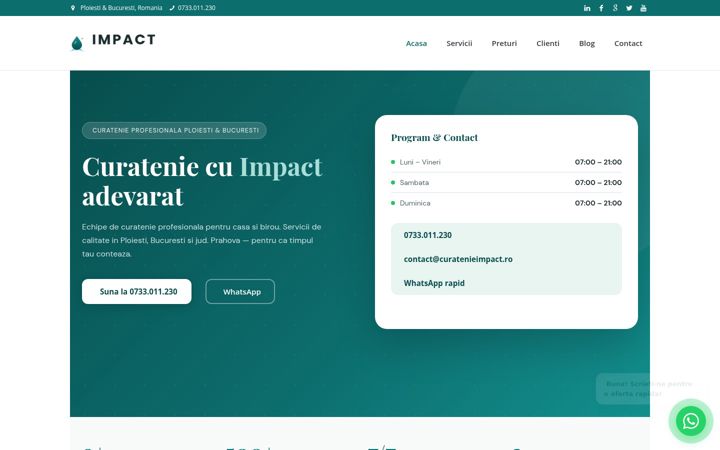 Screenshot of curatenieimpact.ro