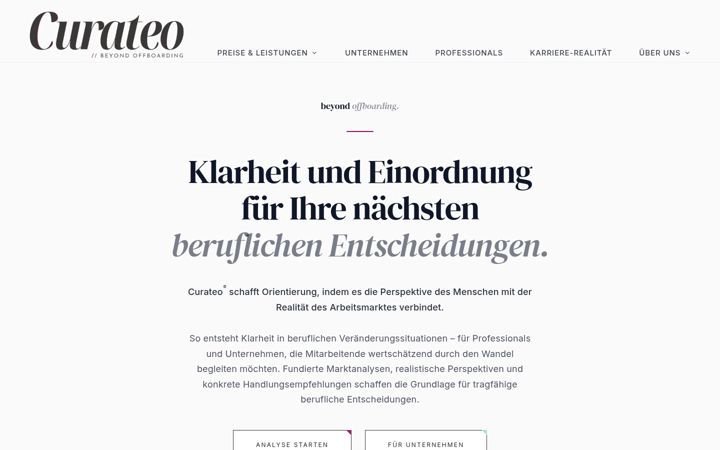 Screenshot of curateo.de