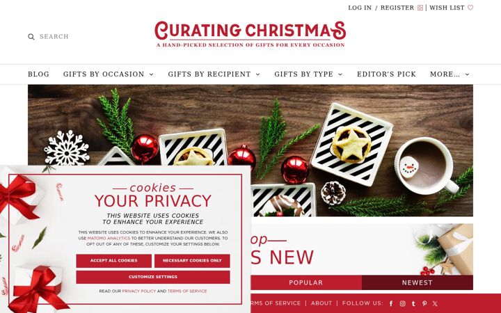 Screenshot of curatingchristmas.com