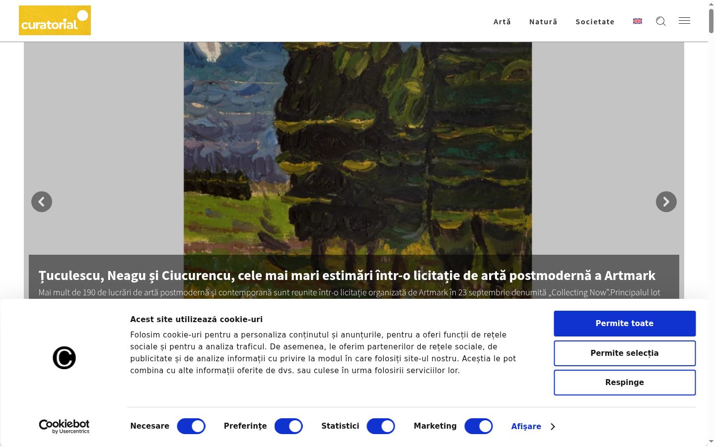 Captura de pantalla del banner de consentimiento mostrado antes de cualquier interacción