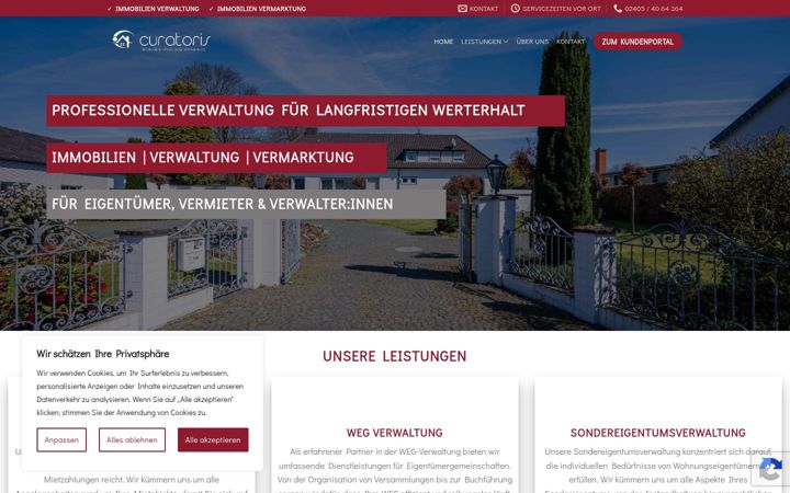 Screenshot of curatoris.de