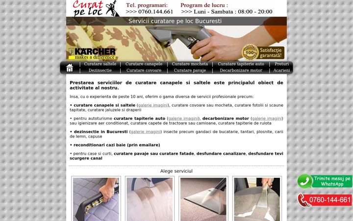 Screenshot of curatpeloc.ro