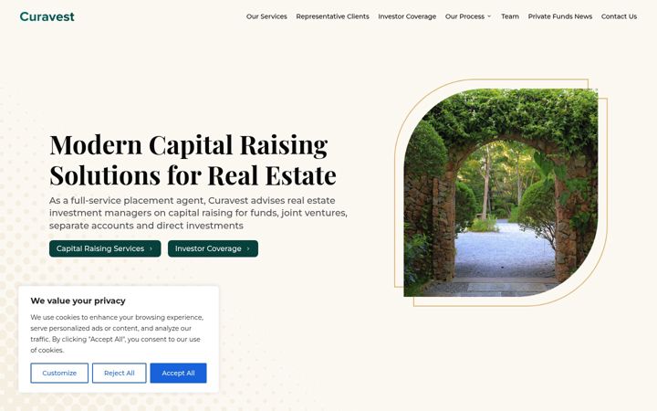 Screenshot of curavest.com