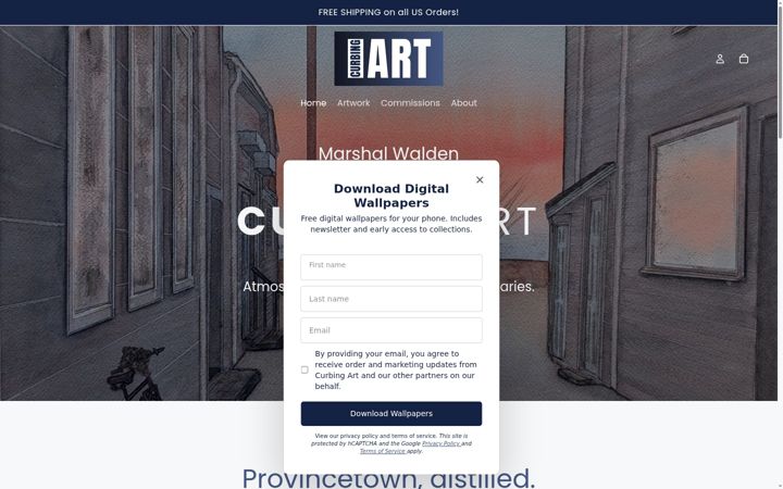Screenshot of curbingart.com