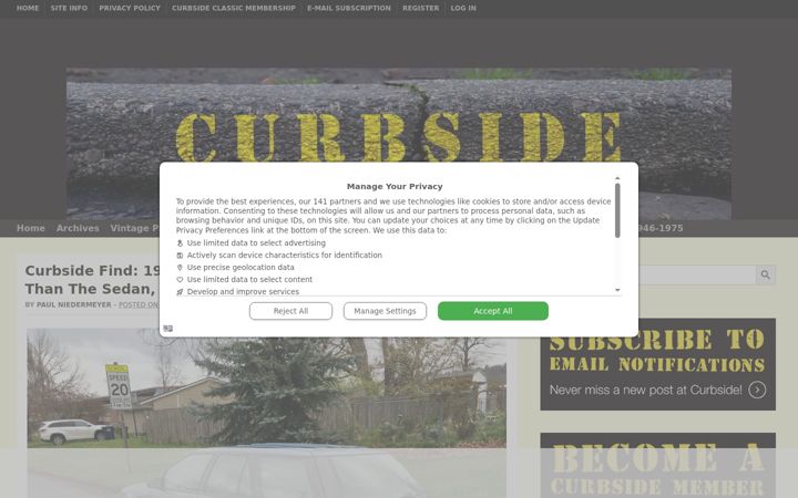 Screenshot of curbsideclassic.com