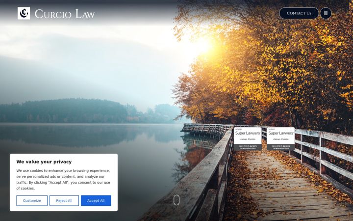 Screenshot of curciolawmi.com