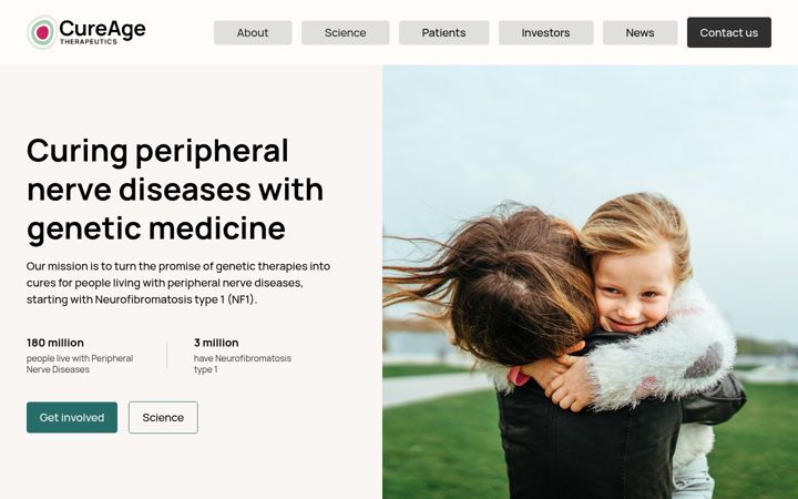 Screenshot of cureagetx.com