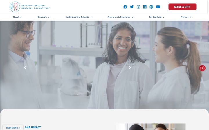Screenshot of curearthritis.org