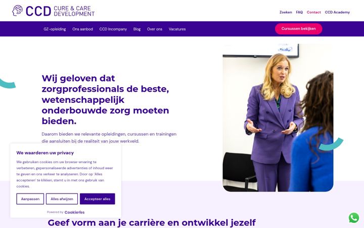 Screenshot of curecare.nl