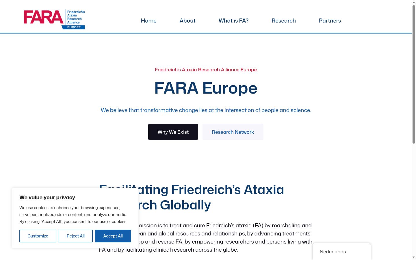 Screenshot del banner di consenso mostrato prima di qualsiasi interazione